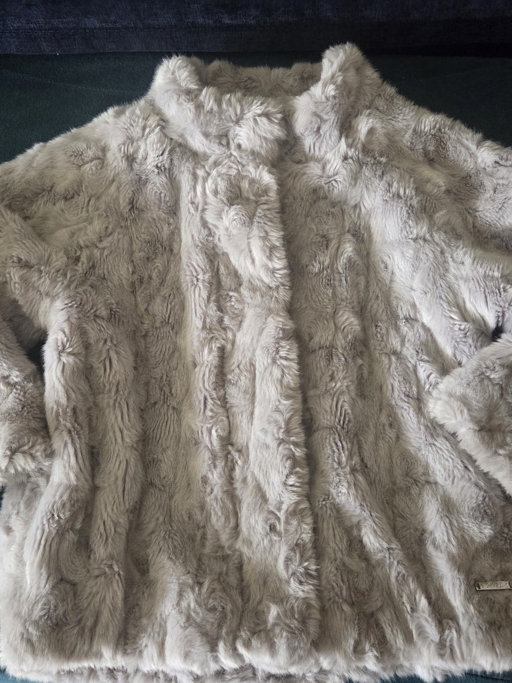 Mayoral Plush Faux Fur Coat in Taupe
